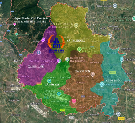 Các xã mới của huyện Sóc Sơn cũ Hà Nội sau sáp nhập